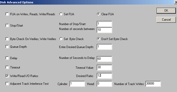 Disk Advanced Options