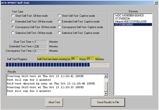 SATA SMART Self-Test